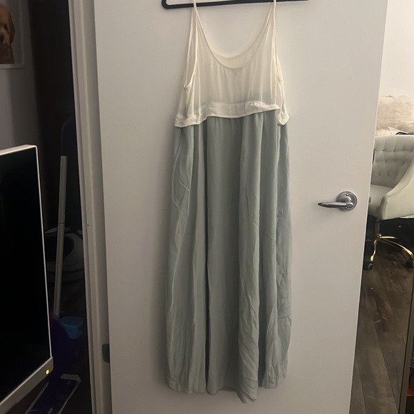 Maxi Dress, Two Toned, White and Blue - Picture 2 of 2